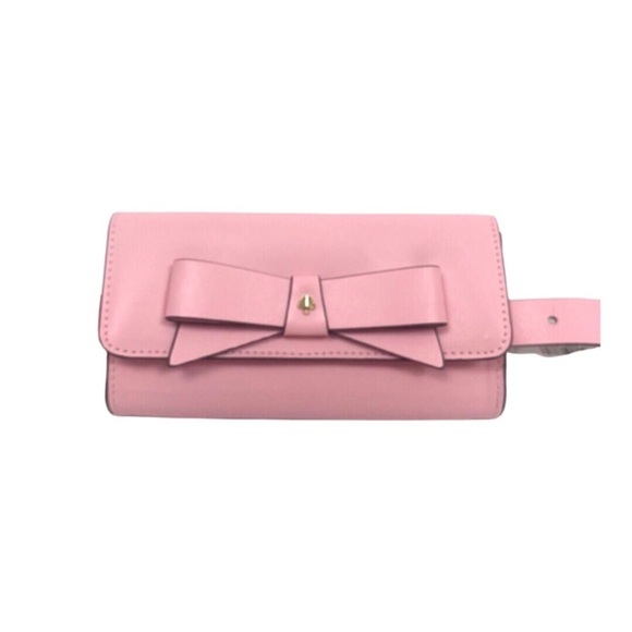 kate spade Accessories - kate spade light pink‎ bow gold logo belt bag new